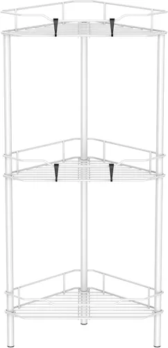 Miniatura 15 de HuggieGems Estante Organizador de Esquina para Ducha de 2 Niveles con Ganchos, Soporte de Estantes de Baño, Negro