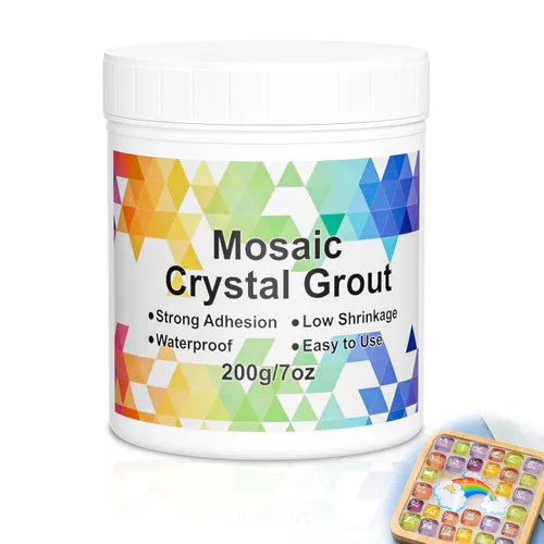 Lechada de cristal de mosaico: relleno de lechada de mosaico translúcido para manualidades de azulejos, sin necesidad de añadir agua, esencial para