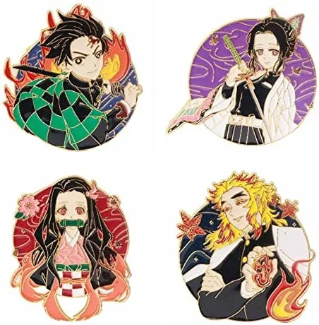 Miniatura 7 de Kimetsu No Yaiba Tanjiro - Broches de personajes de anime Nezuko Rengoku, regalos de cosplay para niños, niñas, adolescentes, mujeres y hombres