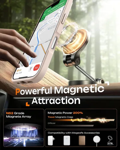 Miniatura 527 de TOCOL Funda para iPhone 11, compatible con Magsafe, protección completa de cámara, imanes integrados, protección contra caídas, funda translúcida