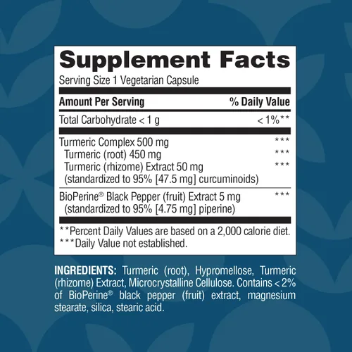 Miniatura 6 de Nature's Wonder Suplemento de cúrcuma con BioPerine - Complejo de cúrcuma de absorción mejorada 500 mg con BioPerine 5mg para función articular