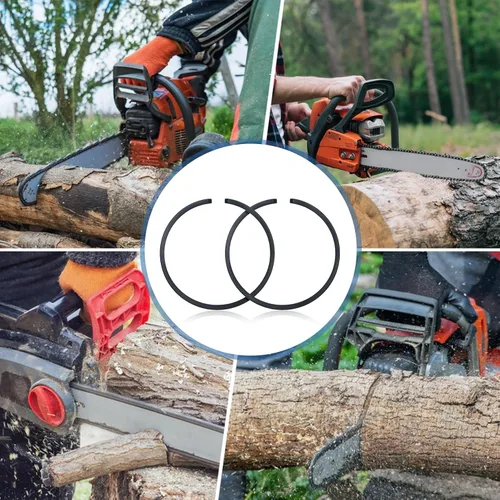 Miniatura 7 de 2 unids/lote 1.772 in x 0.059 in Kit de anillos de pistón para Husqvarna 51 254 350 353 OLEO-MAC 753 piezas de motosierra.