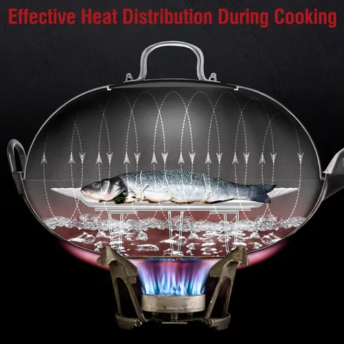 Miniatura 6 de YOSUKATA Tapa para wok de 11.4 pulgadas – Cubierta de wok de acero inoxidable de alta calidad con inserto de vidrio templado, orificios de vapor