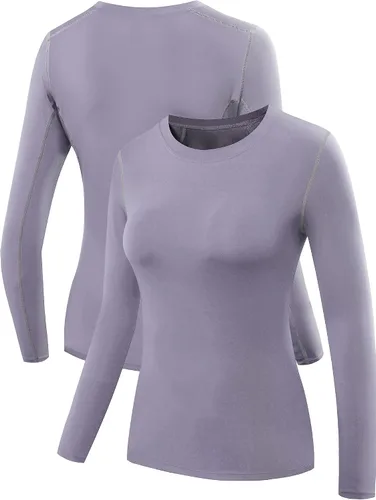 Miniatura 55 de NELEUS - Camisa deportiva de compresión atlética, de manga larga, para mujer, dry fit, paquete de 3