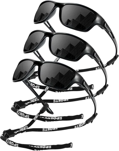 Miniatura 12 de KALIYADI Gafas de sol polarizadas para hombre, gafas de sol deportivas para conducir, ciclismo, pesca, con protección UV Negro mate/azul hielo/azul