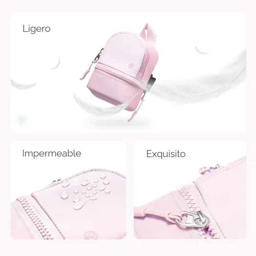 Miniatura 5 de Babysun Mini Mochila Llavero Muñequera Bolso Pequeño de Cambio Monedero Lindo Con Cremallera Cartera Con 3 Ranuras Para Tarjetas RFID Para