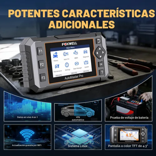 Miniatura 5 de FOXWELL NT614 Elite OBD2 escáner para mecánica de bricolaje, actualización de NT604, herramienta de diagnóstico de 4 sistemas con 5 reajustes