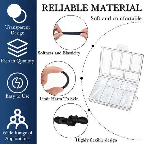 Miniatura 6 de Juego de 50 retenedores de lentes de silicona, 12 pares antideslizantes adhesivos, almohadillas para la nariz, 4 agarres redondos para las orejas, 4