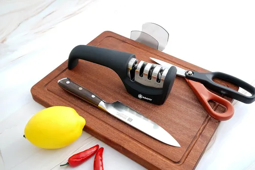 Miniatura 8 de 6 en 1 mejor afilador de cuchillos Afilador de cocina de 4 etapas premium para cuchillos, tijeras Diamante duro, carburo, ranuras de cerámica
