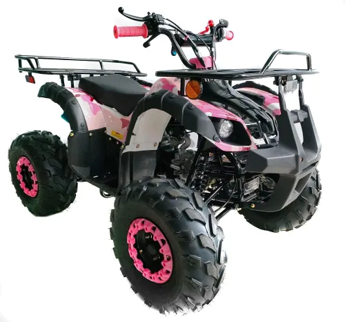 HHH ATV de 125 cc con gas inverso para jóvenes, niños grandes, ATV Quad 4 ruedas con luces LED y neumáticos grandes y llantas a juego (color