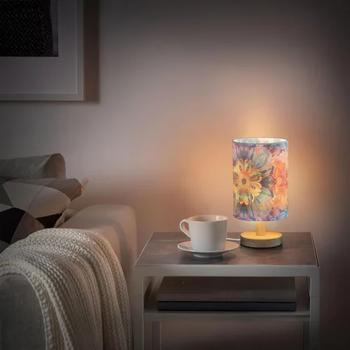 Miniatura 6 de Trendy Boho Colorful Flowers Bloom Bedside Lamp Kids Night Light for Nightstand Lamp for Desk Retro lámparas para mesa