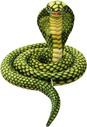 Peluches de serpiente realistas grandes, de 70 pulgadas, juguetes de peluche de serpiente cobra, regalos y decoraciones para fiestas (verde)
