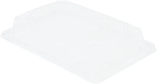 Restaurantware Solo tapas: tapas de plástico Foil Lux para bandeja mediana de sushi 100 tapas rectangulares para platos de bagazo - Bandejas se