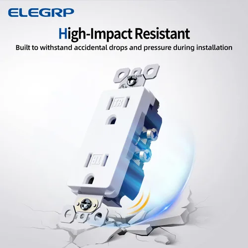 Miniatura 3 de ELEGRP Toma de corriente decorativa de pared, resistente a manipulaciones, 15 amperios, enchufe eléctrico de pared estándar, grado residencial