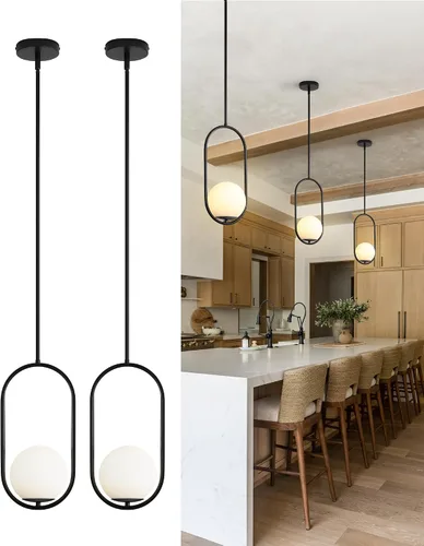 Miniatura 15 de Yunnix Lámparas colgantes para isla de cocina, lámparas colgantes, moderna lámpara colgante de cristal de bronce champán, lámpara de mediados