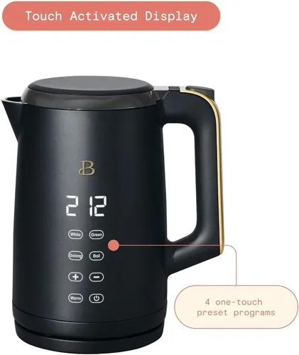 Miniatura 4 de Hervidor eléctrico 1.7L 1500W con pantalla activada por tacto, control de temperatura programable, 4 ajustes de té preestablecidos, apagado