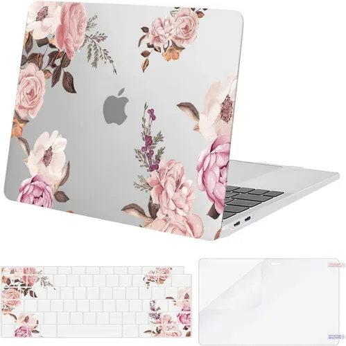 Miniatura 8 de MOSISO Funda compatible con MacBook Air de 13 pulgadas 2022 2021 2020 2019 2018 versión A2337 M1 A2179 A1932, peonía de plástico, cubierta de Negro