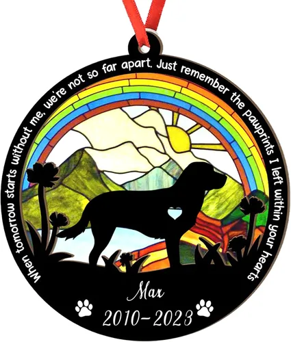 Miniatura 34 de Adorno personalizado para atrapasoles de sabueso afgano, adorno de Navidad de sabueso afgano, regalo para perro amante, sabueso afgano conmemorativo