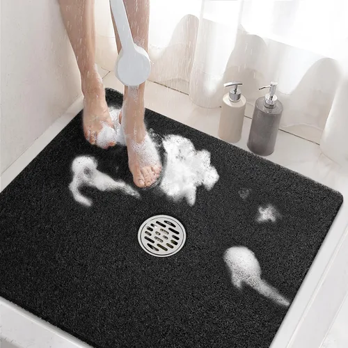 Miniatura 8 de HITSLAM - Tapete cuadrado para ducha, de 24 x 24 pulgadas, tapete de baño antideslizante para bañera, tapetes de baño de alcachofa de PVC suave