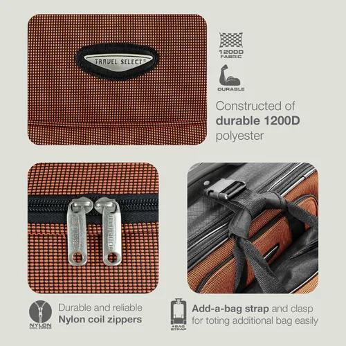 Miniatura 7 de Travel Select Amsterdam Equipaje vertical ampliable rodable, Borgoña