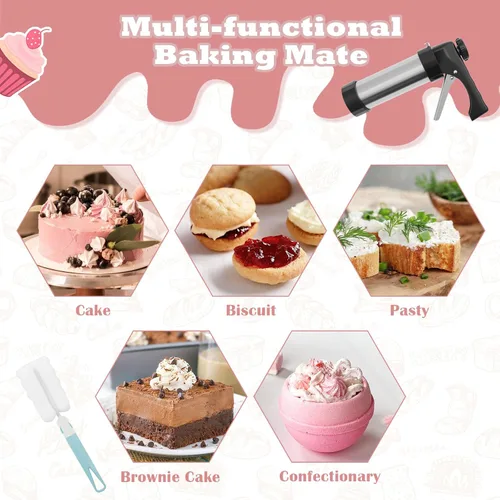 Miniatura 7 de Máquina de prensa de churro, kit de prensa de galletas, herramienta de prensa de galletas, prensa para hacer galletas, prensa para decoración