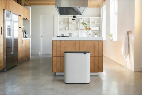 Miniatura 10 de Brabantia Bo Touch Top Cubo de Basura - 1 x Cubo de 16 Galones (Blanco) Cubo de Basura y Reciclaje de Cocina con Apertura/Cierre Suave
