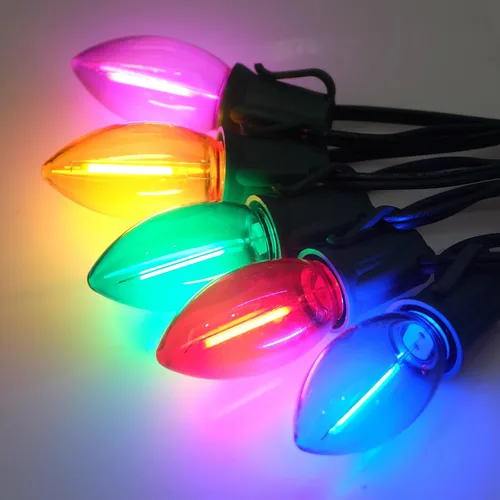 Miniatura 16 de C7 Luces de Navidad para Exteriores 25 Pies Luces de Cadena LED de Navidad con 27 Bombillas LED Multicolor (2 de Repuesto), Luces de Cadena