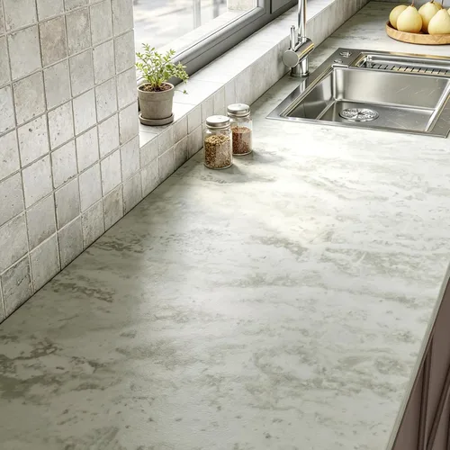 Miniatura 2 de Livelynine Papel tapiz de textura de hormigón autoadhesivo para dormitorio, color blanco, crema, beige, lavado, cemento, texturizado, vinilo