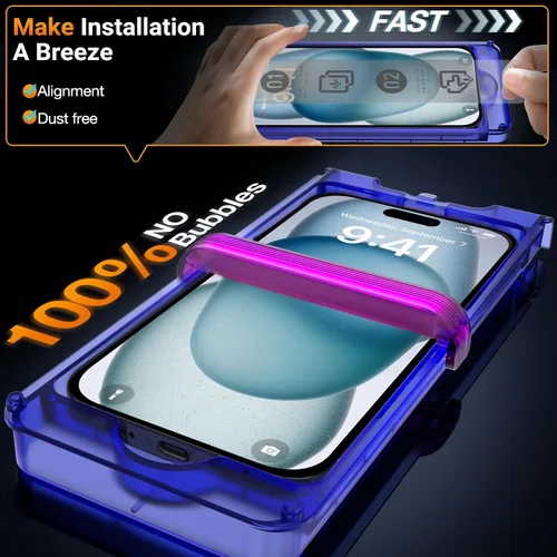 Miniatura 5 de YWXTW Protector de pantalla de legibilidad bajo luz solar para iPhone 17 Pro de 6.3 pulgadas, antirreflejante, cero deslumbramiento, vidrio templado