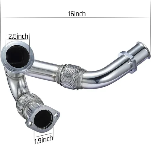 Miniatura 3 de SPELAB Tubo de Escape Up-Pipe Y-Pipe Adecuado Compatible con Ford 2003-2007 6.0L Powerstroke Diesel F250 F350 F450 Heavy Duty Pulido