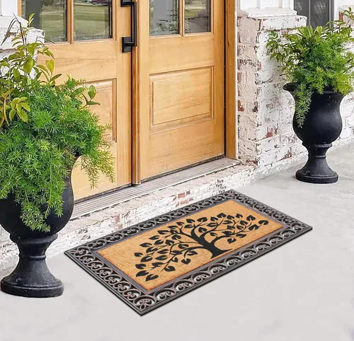 Miniatura 171 de A1HC Tapete para Puerta de Fibra de Coco Natural y Caucho, 30"x48" – Grueso, Duradero, Resistente, Anti-Desprendimiento, Resistente a