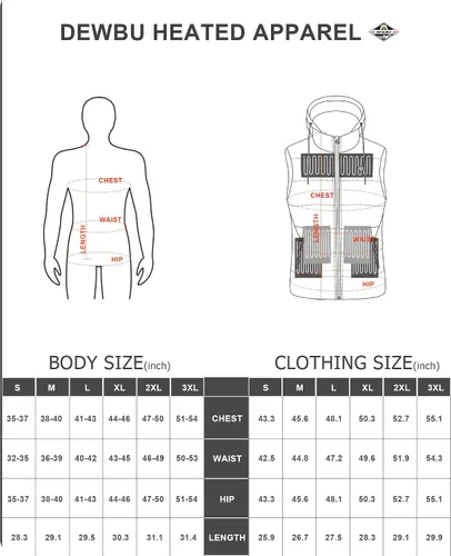Miniatura 6 de DEWBU Chaleco calefactado con batería de 12 V, múltiples métodos de fuente de alimentación, ropa térmica ligera con capucha desmontable