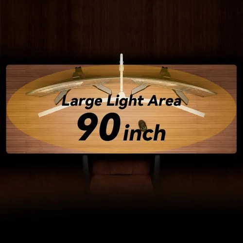 Miniatura 7 de Lámpara de escritorio LED ajustable con abrazadera, luz de escritorio CRI95+ de 4 cabezales, atenuación continua y control remoto de temperatura