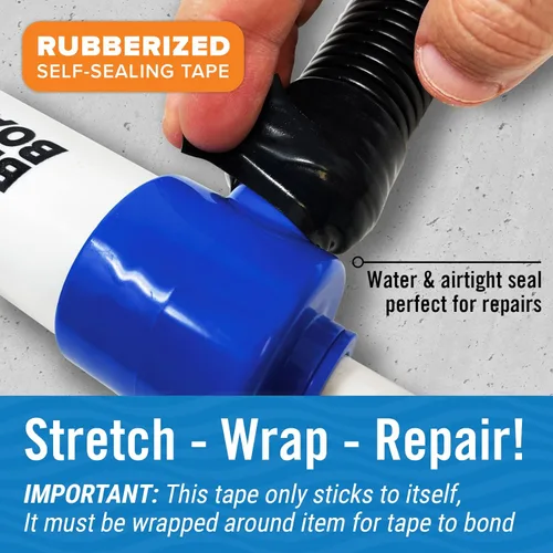 Miniatura 5 de Better Boat - Cinta de silicona negra resistente, autoadhesiva para reparación de mangueras de goma y tuberías de agua, sello de fontanería, cinta