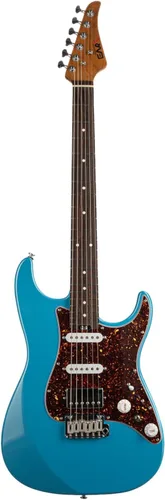 Miniatura 10 de EART Guitarras eléctricas de 6 cuerdas DMX-9TC Golpeador de tortuga roja Cuerpo sólido de caoba tostado y pastillas Alnico v Tonos versátiles
