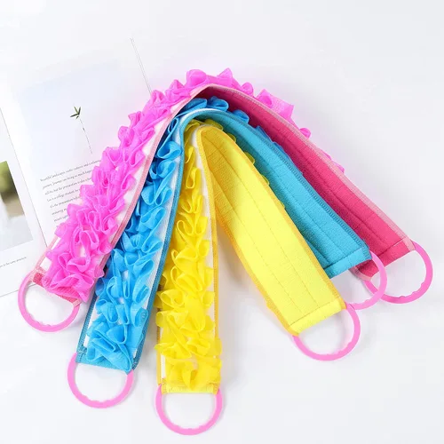 Miniatura 2 de Paquete de 3 esponjas de doble cara para la espalda, esponja de ducha, esponja larga exfoliante para la espalda, rascador con asa, aplicador