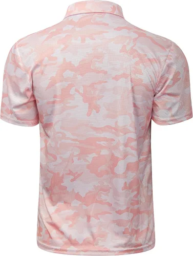 Miniatura 24 de TAPULCO Camisetas tipo polo de secado rápido para hombre, diseño de camuflaje, atléticas, ligeras, transpirables, casuales, para golf
