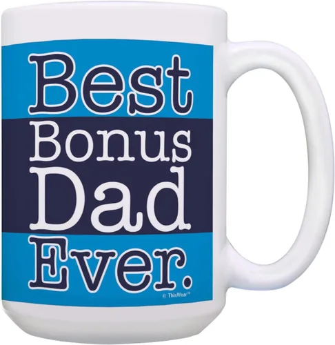 Miniatura 8 de ThisWear Step Dad Best Step Dad Ever Stepfather Taza de café de cerámica de 11 onzas con asa, color azul