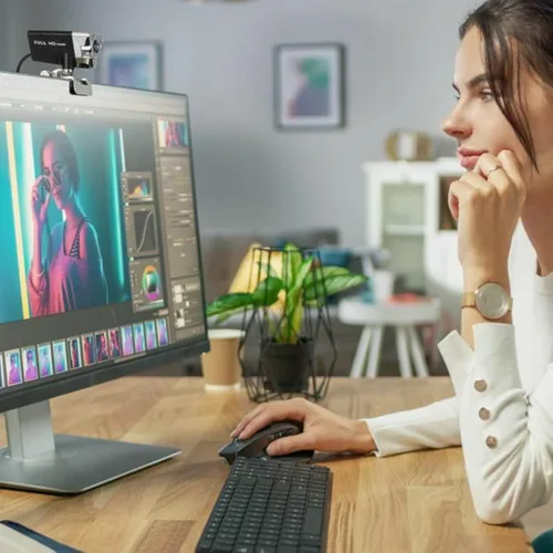 Miniatura 3 de Aluratek Cámara web de video HD 1080P para PC, MAC, escritorio y portátil, videollamada, conferencia, USB