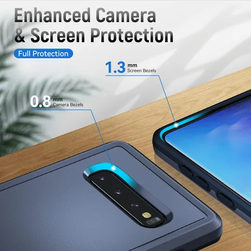 Miniatura 6 de Asuwish Funda para teléfono Samsung Galaxy S10 Plus con protector de pantalla y delgada híbrida de cuerpo completo, accesorios para celda protectora