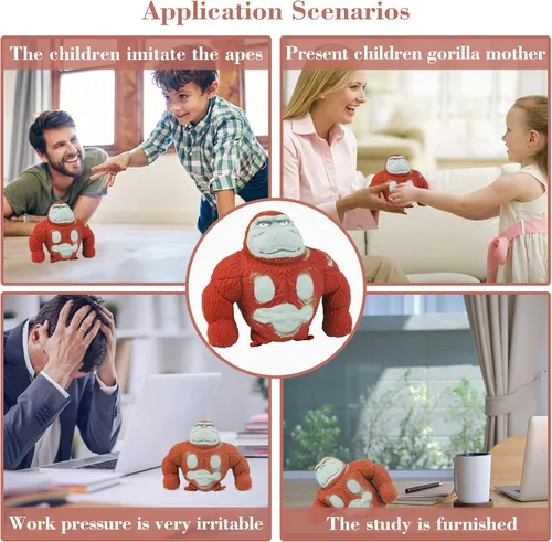 Miniatura 5 de YANZHE Juguetes de mono, divertidos juguetes de gorila para niños y adultos, mono antiestrés para apretar, juguetes sensoriales para aliviar