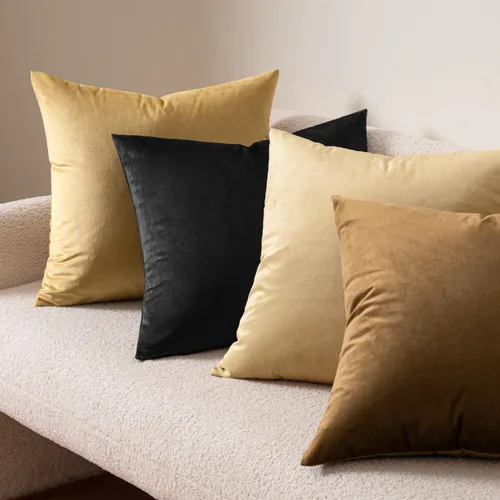 Miniatura 5 de MIULEE Fundas de almohada de terciopelo de 22 x 22 pulgadas, paquete de 2 unidades, color negro, fundas de cojín cuadradas decorativas súper suaves