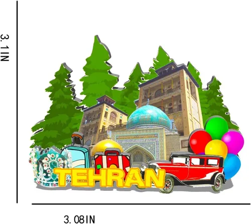 Miniatura 3 de Imán de Irán Teherán para nevera de madera 3D, monumentos de viaje, coleccionables, recuerdos, decoración hecha a mano -662