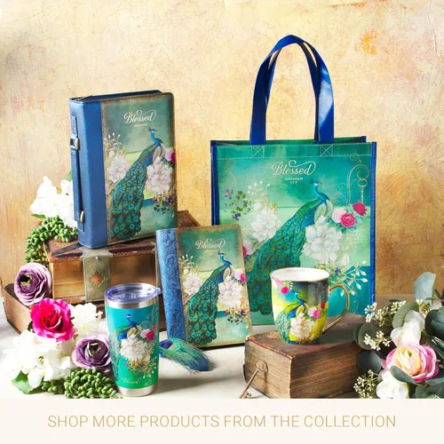 Miniatura 7 de Taza de café de cerámica azul pavo real de Christian Art Gifts con acentos dorados – Taza de 14 oz. libre de plomo y cadmio, taza inspiradora
