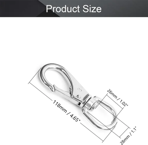 Miniatura 2 de MroMax - Gancho para ojos, mosquetón de acero inoxidable 304