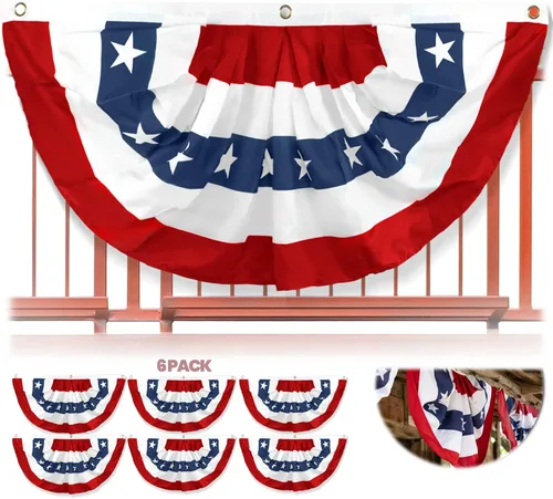 Miniatura 11 de Anley Bandera de abanico plisada de Estados Unidos, 3 x 6 pies, banderas patrióticas de Estados Unidos, estrellas y rayas patrióticas, color nítido