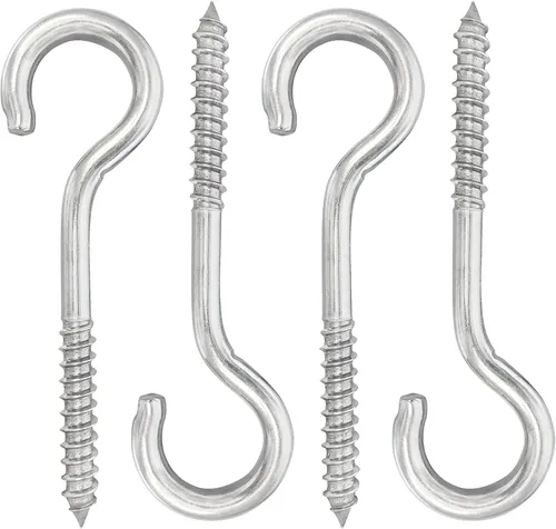 Paquete de 4 pernos de ojo de acero inoxidable 304 de 5 pulgadas, adecuados para bastidores de remo, hamaca, toldo, silla colgante, silla columpio,