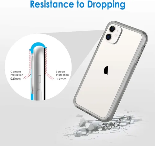 Miniatura 6 de JETech - Funda para iPhone 11 6.1 pulgadas, cubierta antiarañazos y a prueba de golpes, parte trasera transparente sin amarillamiento (gris)