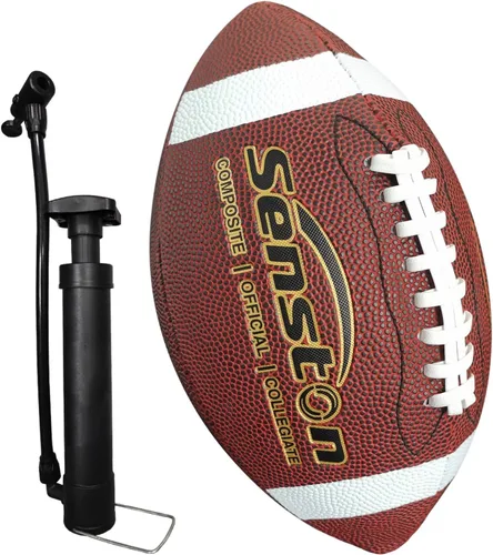 Miniatura 10 de Senston Fútbol Tamaño 9/6 – Premium Composite Cuero Escuela Secundaria/Niños/Jóvenes Fútbol con Bomba Tamaño Pelota de Pie con Bomba