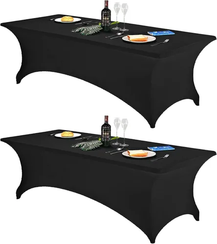 Miniatura 31 de FORLIFE - Funda de mesa de elastano, mantel ajustado de 4 pies para mesas rectangulares, funda elástica para patio, universal para bodas, banquetes